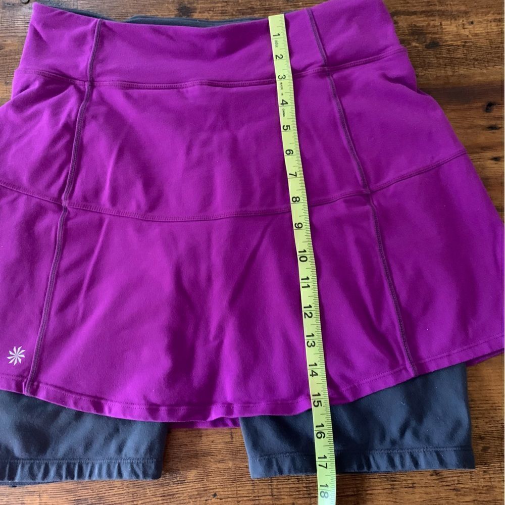 Athleta Tall Purple Gray Tennis Cycling Skirt Built in Shorts Sz M Tall - Picture 5 of 7